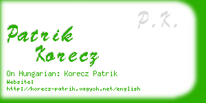 patrik korecz business card